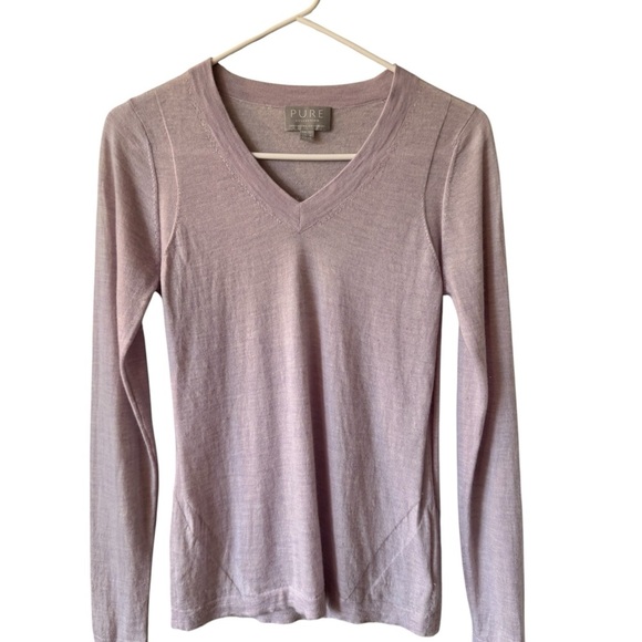 Pure Collection Cashmere V-Neck Sweater Purple Size - Picture 5 of 15